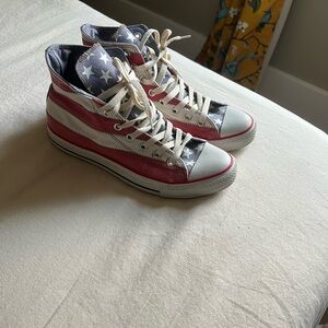 Converse Red, White, and Blue Star Sneakers